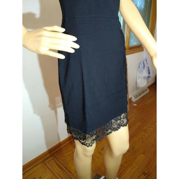 Free People  Premonitions Lace Trim Bodycon Dress . Size M - Picture 7 of 7